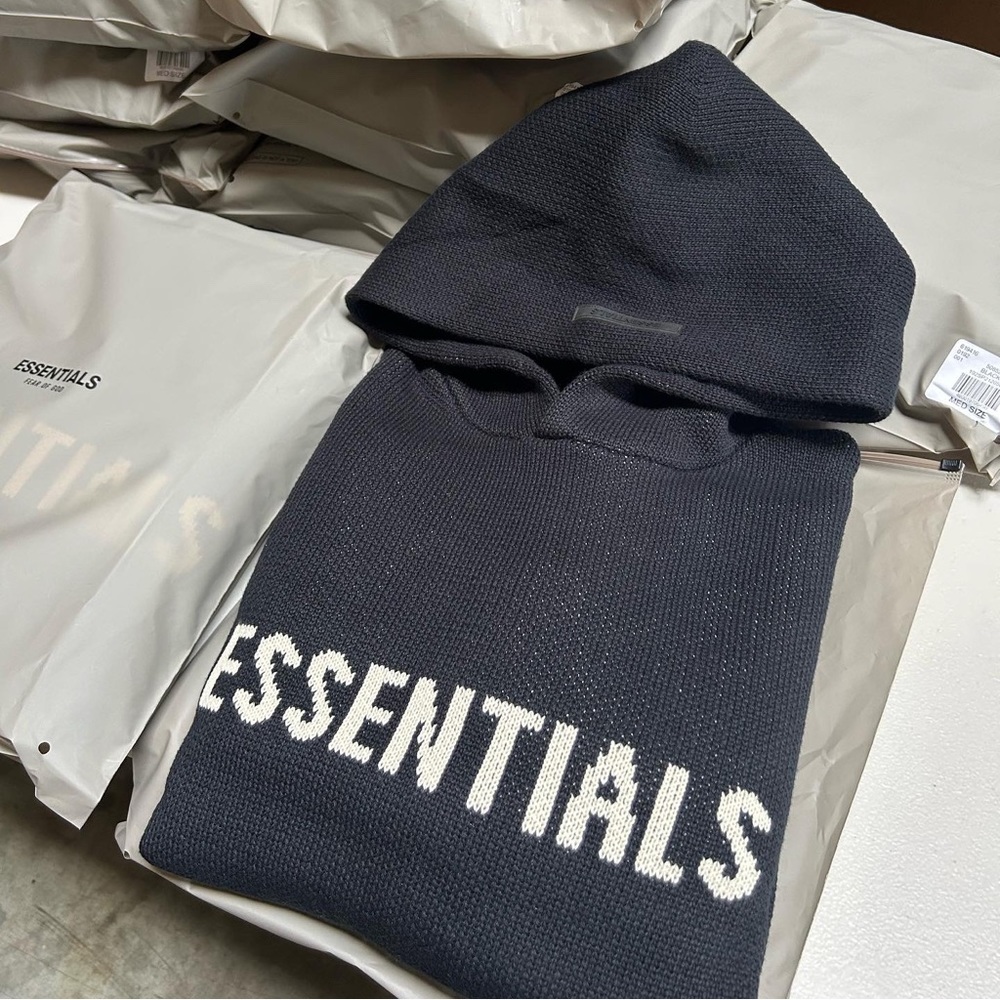 Essential fear of god knit hoodies